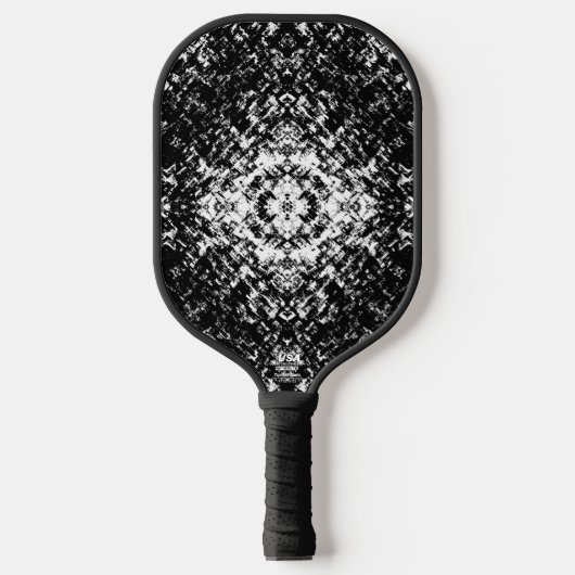 Hypnotic Abstract Black And White Modern Art Pickleball Schläger (Vorderseite)