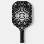 Hypnotic Abstract Black And White Modern Art Pickleball Schläger (Rückseite)