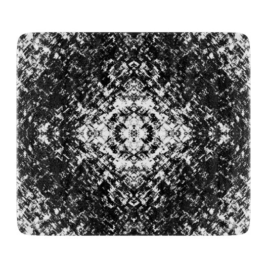 Hypnotic Abstract Black And White Modern Art Schneidebrett (Vorderseite)