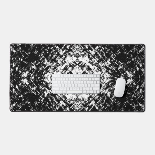 Hypnotic Abstract Black And White Modern Art Schreibtischunterlage (Tastatur & Maus)