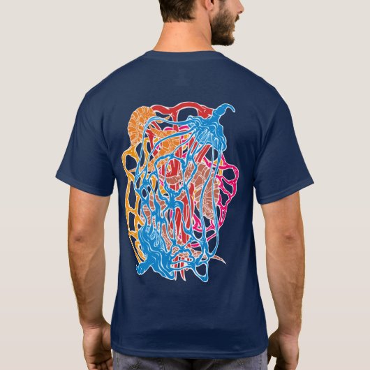 Hypnotic Amorphous Phantasmagoric Modern Groovy T-Shirt (Rückseite)