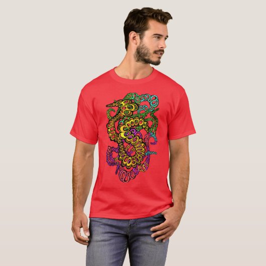 Hypnotic Amorphous Phantasmagoric Modern Groovy  T-Shirt (Vorne ganz)
