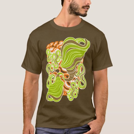 Hypnotic Amorphous Phantasmagoric Modern Groovy T-Shirt (Vorderseite)