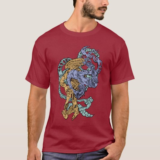 Hypnotic Amorphous Phantasmagoric Modern Groovy T-Shirt (Vorderseite)