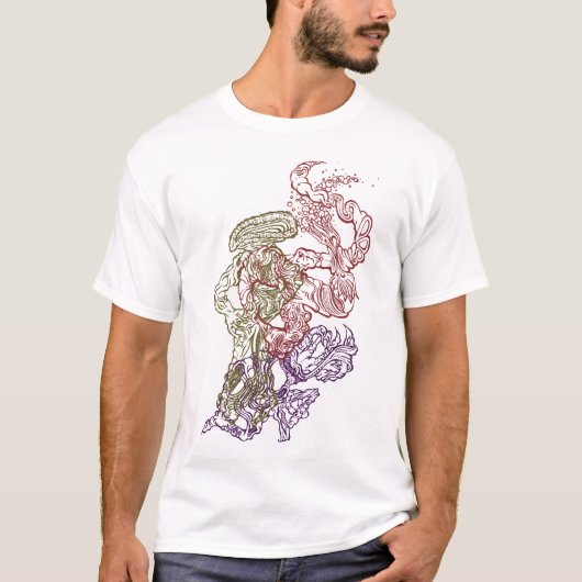 Hypnotic Amorphous Phantasmagoric Modern Groovy T-Shirt (Vorderseite)