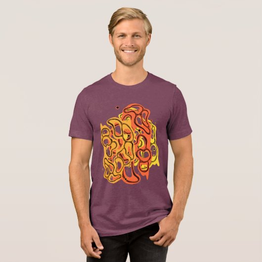 Hypnotic Amorphous Phantasmagoric Modern Groovy Tri-Blend Shirt (Vorderseite voll)