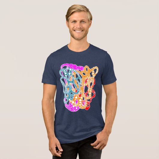 Hypnotic Amorphous Phantasmagoric Modern Groovy Tri-Blend Shirt (Vorderseite voll)