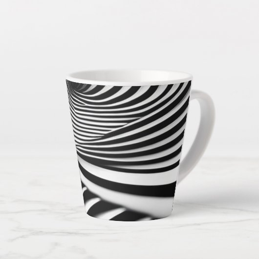 Hypnotic Black and White Spiral Illusion Art Milchtasse (Rechte Ecke)