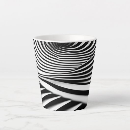 Hypnotic Black and White Spiral Illusion Art Milchtasse (Vorderseite)