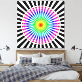 Hypnotic Blume Stretched Canvas Print Leinwanddruck (Insitu (Schlafzimmer))