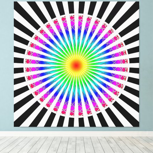 Hypnotic Blume Stretched Canvas Print Leinwanddruck (Insitu (Holzboden))