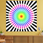 Hypnotic Blume Stretched Canvas Print Leinwanddruck (Insitu (Wohnzimmer))