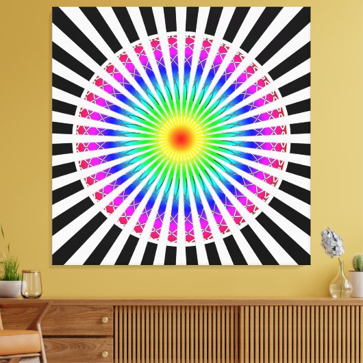 Hypnotic Blume Stretched Canvas Print Leinwanddruck (Insitu (Wohnzimmer))
