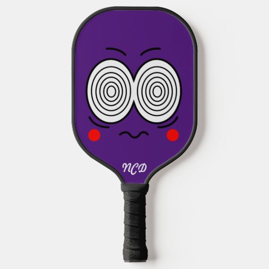 Hypnotic Cartoon Face Monogram Pickleball Paddle (Vorderseite)