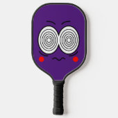 Hypnotic Cartoon Face Monogram Pickleball Paddle (Rückseite)