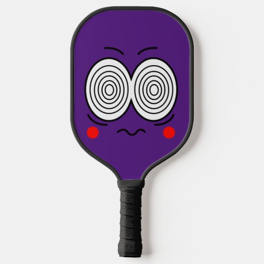 Hypnotic Cartoon Face Monogram Pickleball Paddle (Rückseite)