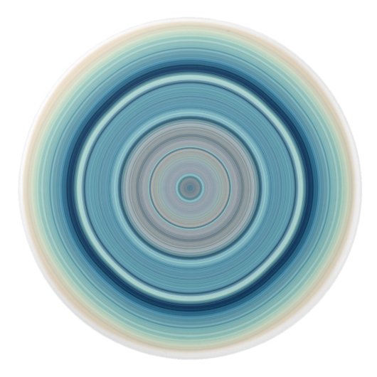 Hypnotic Circle Aqua Off-White Keramikknauf (Vorderseite)