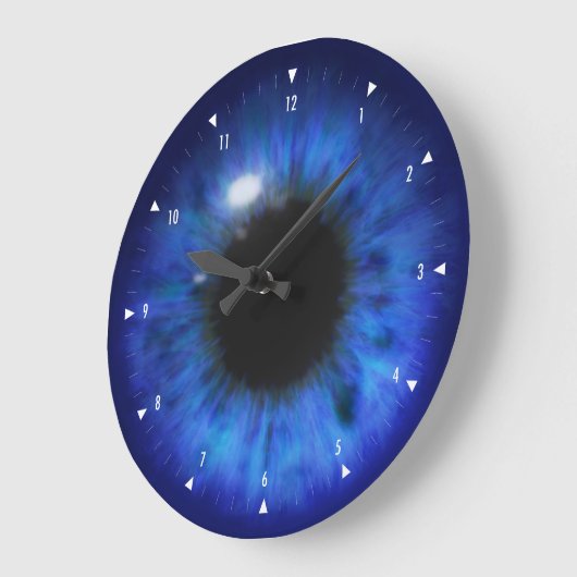 Hypnotic Deep Blue Augen Große Wanduhr (Winkel)