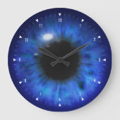 Hypnotic Deep Blue Augen Große Wanduhr (Vorderseite)