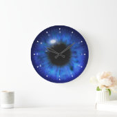Hypnotic Deep Blue Augen Große Wanduhr (Zuhause)