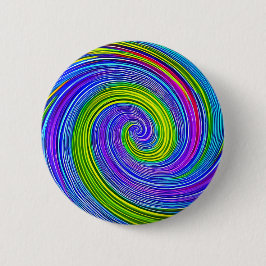 HYPNOTIC DISK Psychedelic Color Mesmerizing Spiral Button