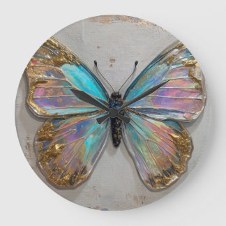 Hypnotic Floral Color Flow Close-Up Große Wanduhr