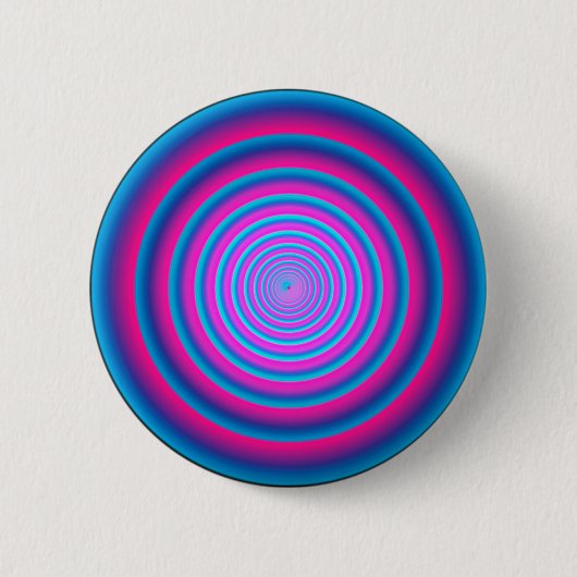 Hypnotic Fuzzy Lila Crazy Circular Vortex Disk Button (Vorderseite)