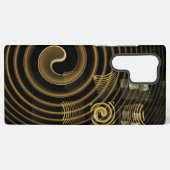 Hypnotic Golden Waves Modern Abstract Art Samsung Galaxy Hülle (Rückseite (Horizontal))