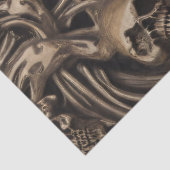 Hypnotic Gothic Horror Liquide Gold Skulls Seidenpapier (Ausschnitt)