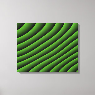 Hypnotic Green Wavy Lines Canvas Print Leinwanddruck