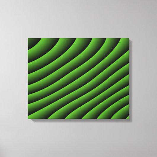 Hypnotic Green Wavy Lines Canvas Print Leinwanddruck (Vorderseite)