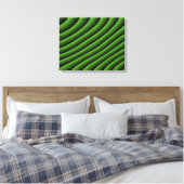 Hypnotic Green Wavy Lines Canvas Print Leinwanddruck (Insitu (Schlafzimmer))