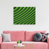 Hypnotic Green Wavy Lines Canvas Print Leinwanddruck (Insitu (Wohnzimmer))