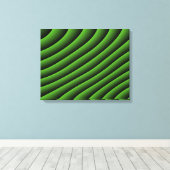 Hypnotic Green Wavy Lines Canvas Print Leinwanddruck (Insitu (Holzboden))