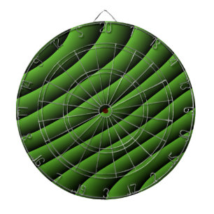 Hypnotic Green Wavy Lines Dart Board Dartscheibe