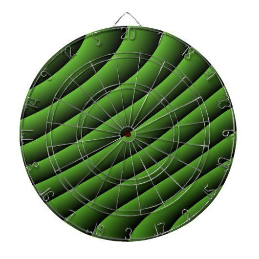 Hypnotic Green Wavy Lines Dart Board Dartscheibe (vorne)