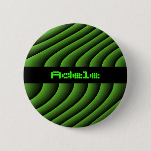 Hypnotic Green Wavy Lines Individuelle Name Button