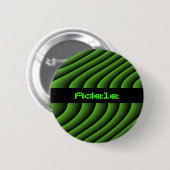 Hypnotic Green Wavy Lines Individuelle Name Button (Vorne & Hinten)