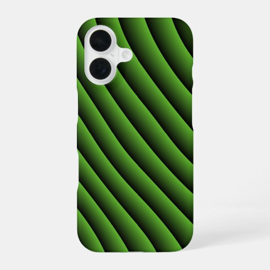 Hypnotic Green Wavy Lines iPhone 16 Hülle (Rückseite)