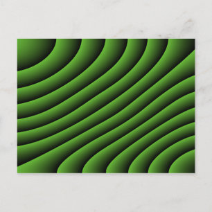 Hypnotic Green Wavy Lines Postcard Postkarte