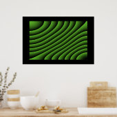 Hypnotic Green Wavy Lines Poster (Küche)