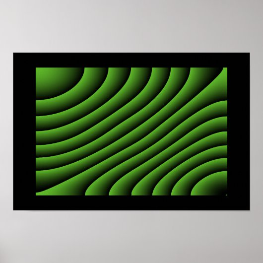 Hypnotic Green Wavy Lines Poster (Vorne)