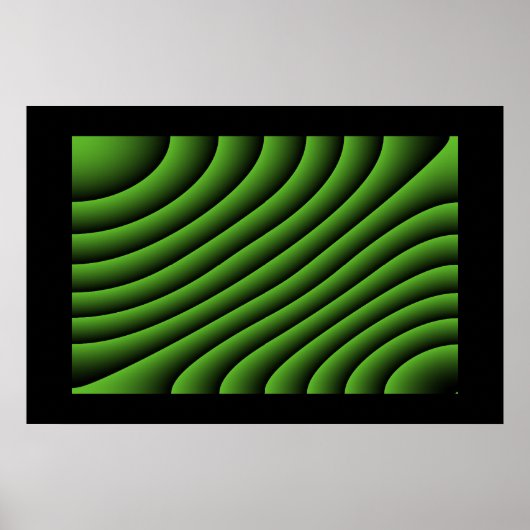 Hypnotic Green Wavy Lines Poster (Vorne)