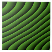 Hypnotic Green Wavy Lines Tile Fliese (Vorderseite)