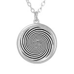 Hypnotic Hypnosis Spiral Necklace Versilberte Kette<br><div class="desc">Fügen Sie Ihrer Schmuckkollektion eine Drehung mit unserer silbernen Halskette hinzu, die ein faszinierendes, schwarz-weißes Hypnosis Spiraldesign bietet - der perfekte Geist und Zeitmesser! Dieses auffällige Stück erfasst den Reiz der optischen Illusionen und erzeugt einen schwindelerregenden Effekt, der jeden zeichne. Egal, ob Sie vom Unterbewusstsein, Schwindel oder einfach von der...</div>