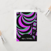 Hypnotic Lila Green Happy Geburtstag Jegliche Zufa Karte (Vorderseite/Rückseite Beispiel)