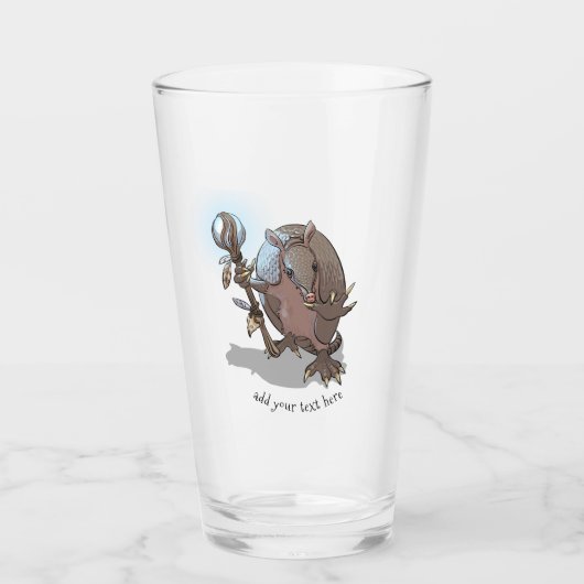 Hypnotic Mystic Armadillo Shaman und Cartoon Glas (Vorderseite)