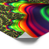 Hypnotic Neon Rainbow Swirl 3D Fraktal Art Poster (Ecke)