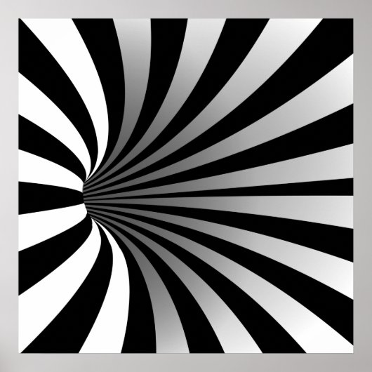 Hypnotic Optical Illusion Trippy Spiral Square Poster (Vorne)