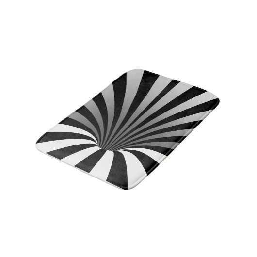Hypnotic Optical Illusion Trippy Spiral Vortex Badematte (Schrägansicht)